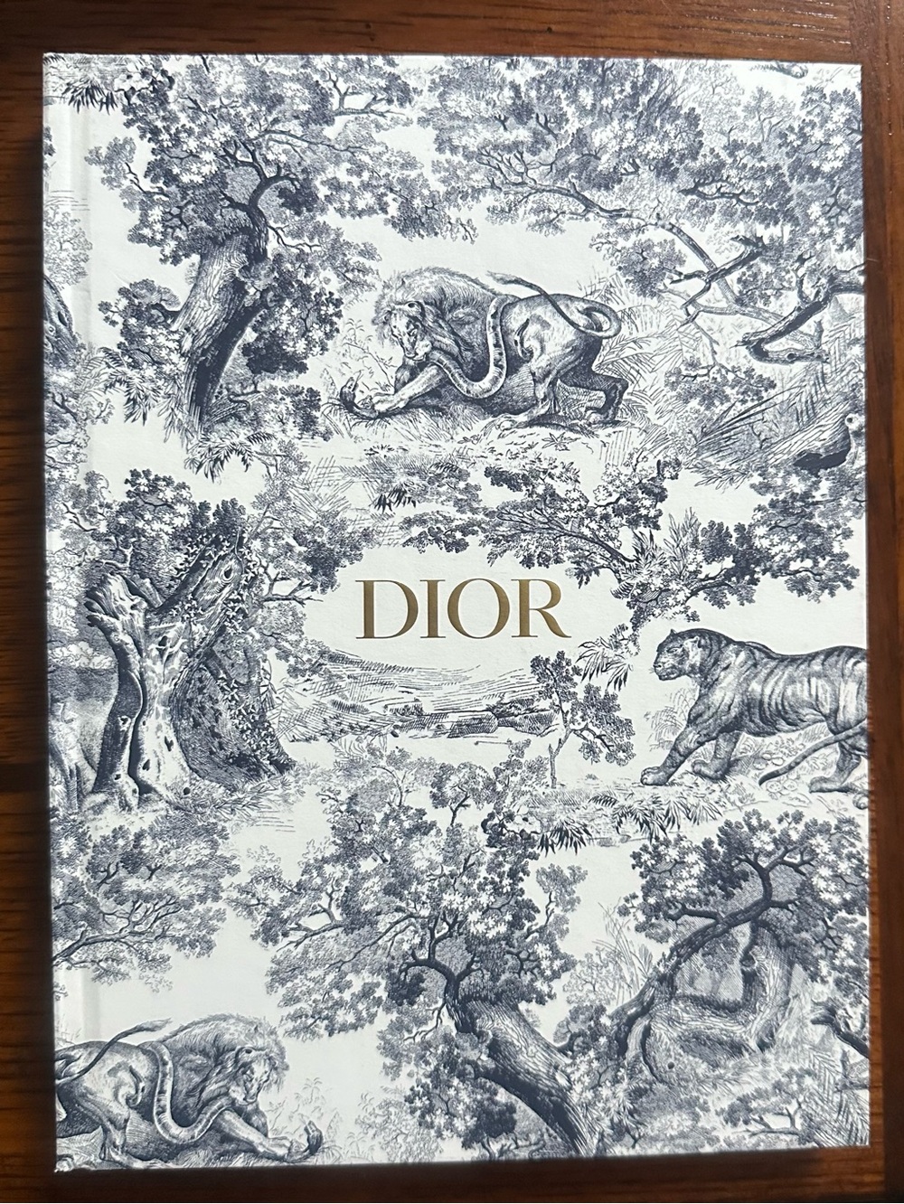 Dior Toile de Jouy Hardcover Notebook – White & Navy with Gold Logo